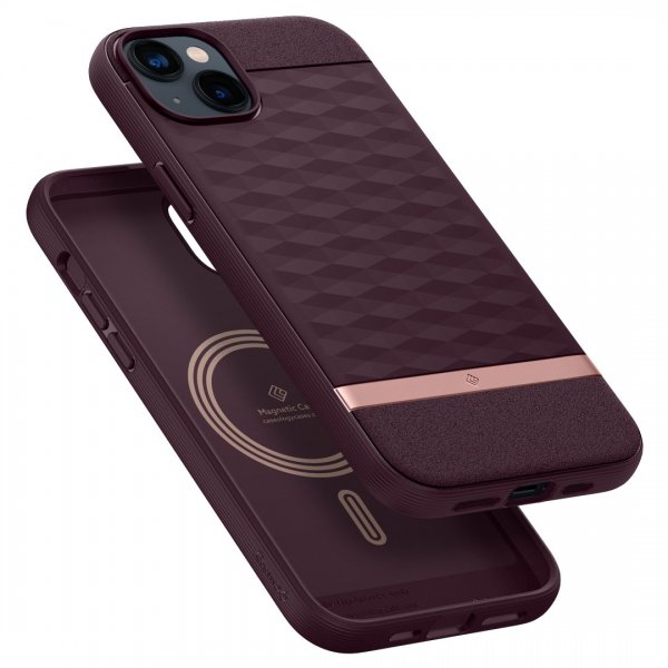 Caseology iPhone 14 Plus Cover Parallax Mag Burgundy Bean