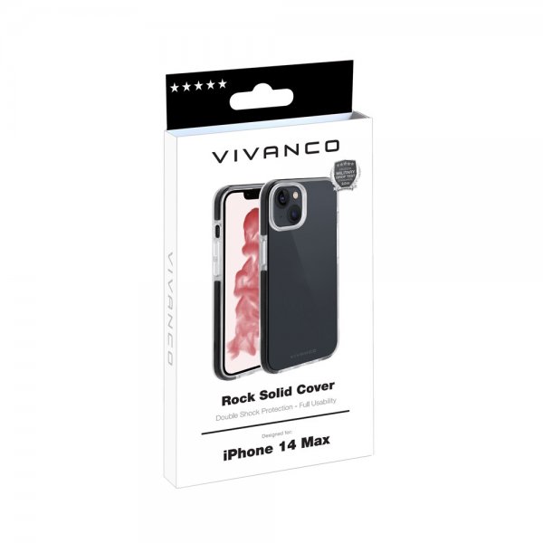 Vivanco iPhone 14 Plus Cover Rock Solid Sort Klar