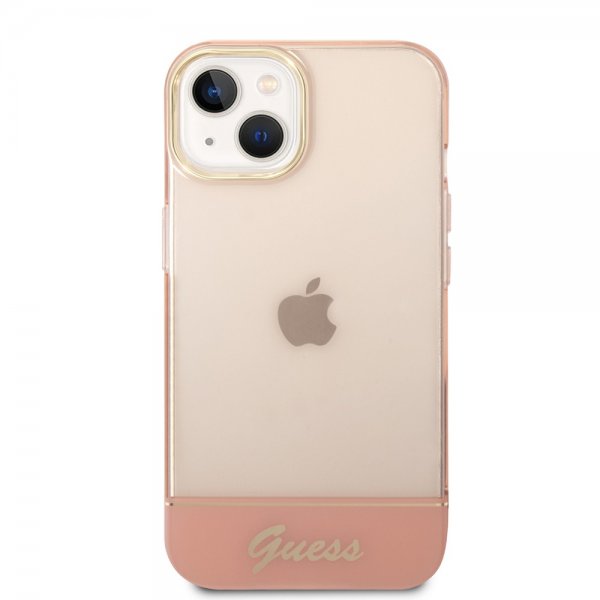 Guess iPhone 14 Plus Cover Transparent Pink