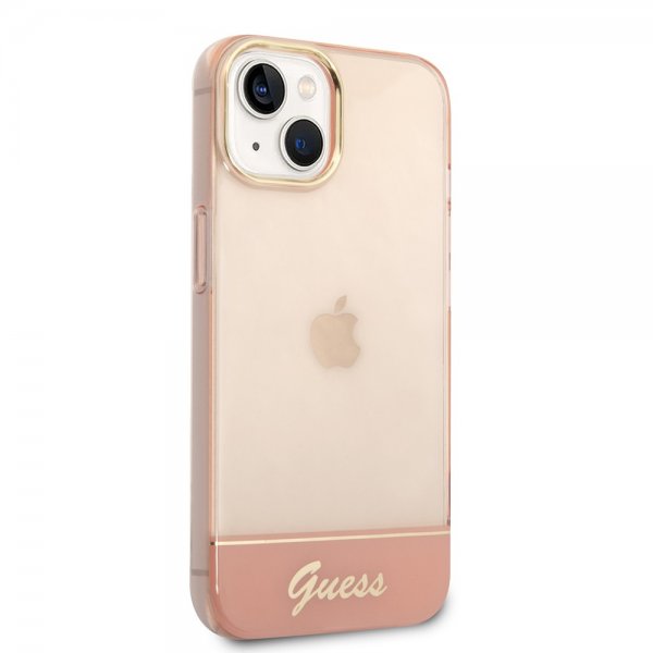 Guess iPhone 14 Plus Cover Transparent Pink
