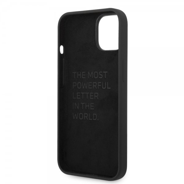 BMW iPhone 14 Plus Cover Tricolor Line & Logo Sort