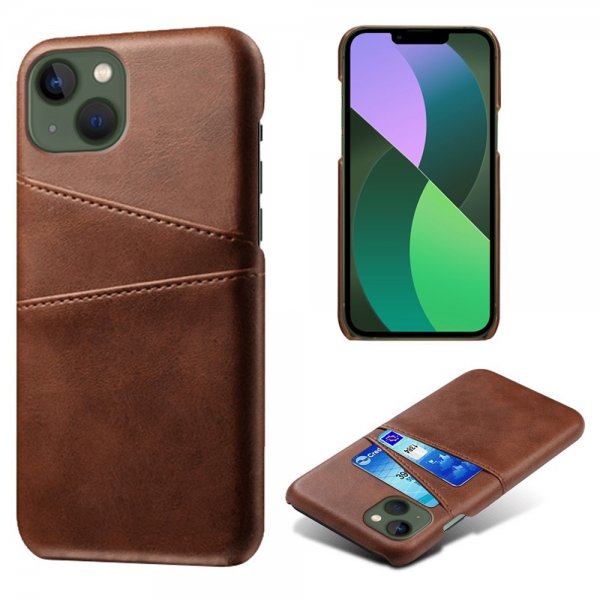 iPhone 14 Plus Cover To Kortlommer Mørkebrun