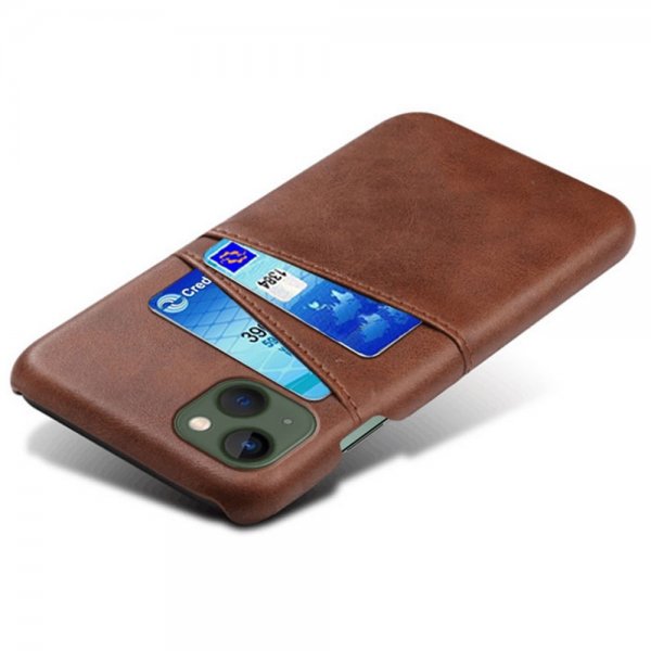 iPhone 14 Plus Cover To Kortlommer Mørkebrun