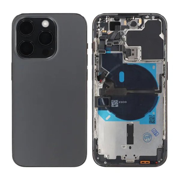 iPhone 14 Pro Bagside med Komplet Ramme OEM - Grafit