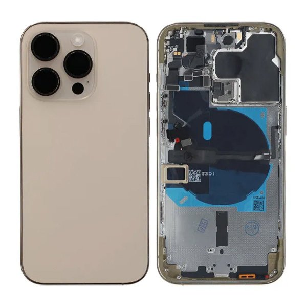 iPhone 14 Pro Bagside med Komplet Ramme OEM - Guld