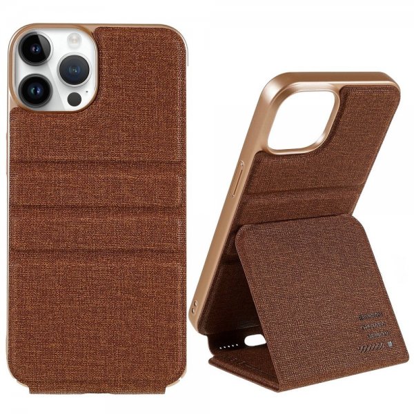 X-Level iPhone 14 Pro Cover Journey Series Brun