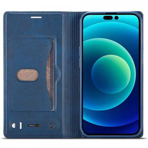 Lc.Imeeke iPhone 14 Pro Cover Kortrum Udvendig Blå