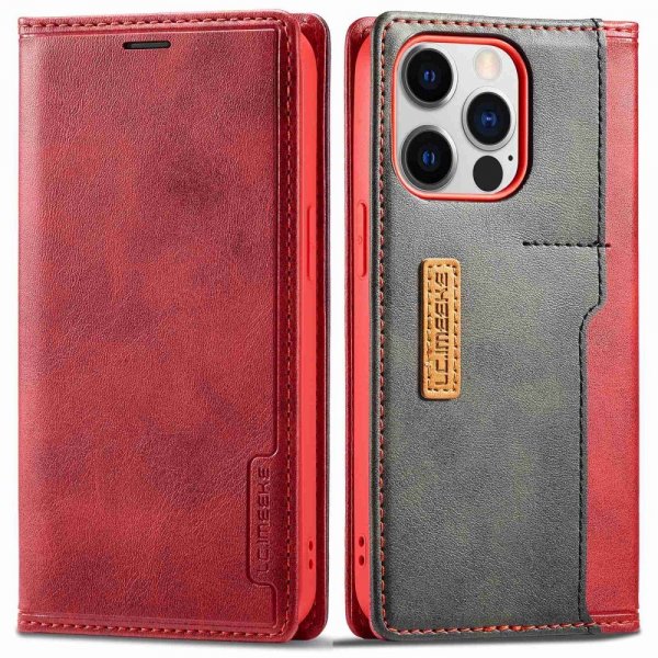 Lc.Imeeke iPhone 14 Pro Cover Kortlomme Udvendig Rød