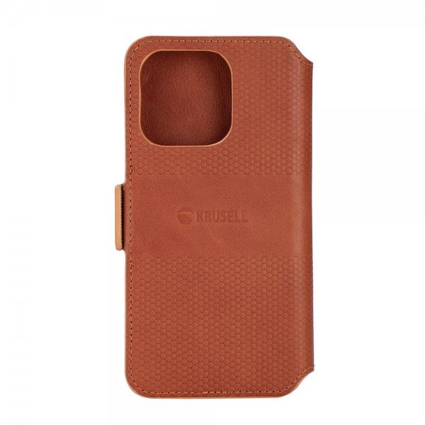 Krusell iPhone 14 Pro Etui Leather PhoneWallet Cognac