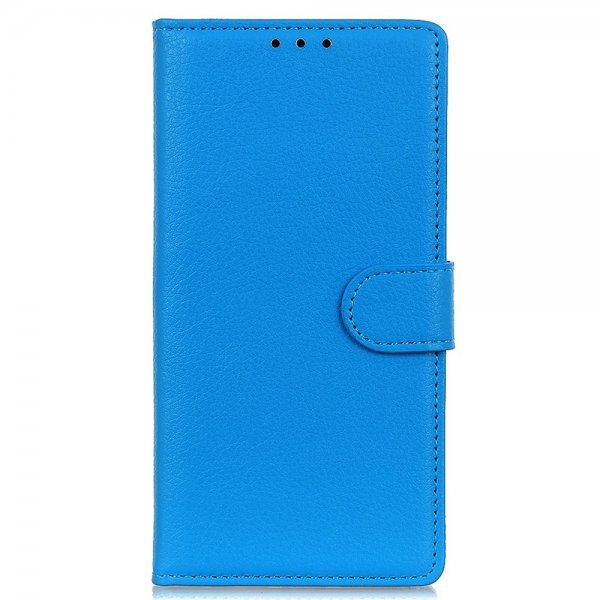 iPhone 14 Pro Cover Litchi Blå