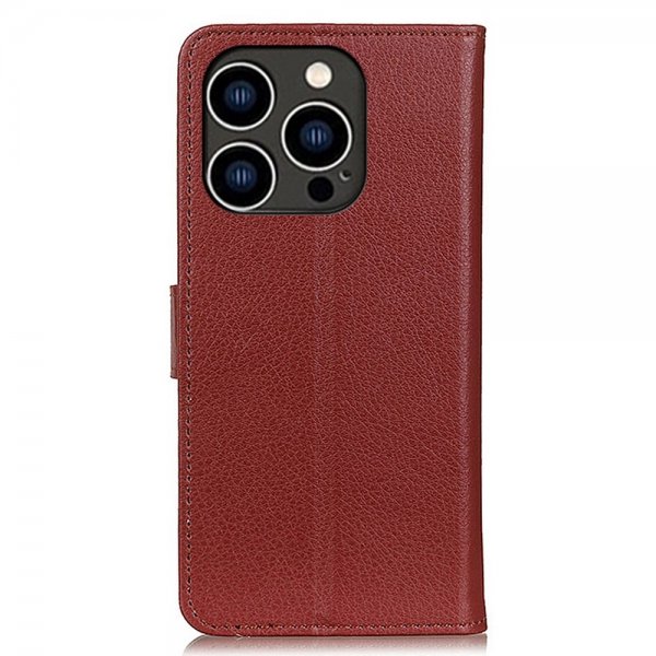 iPhone 14 Pro Cover Litchi Brun