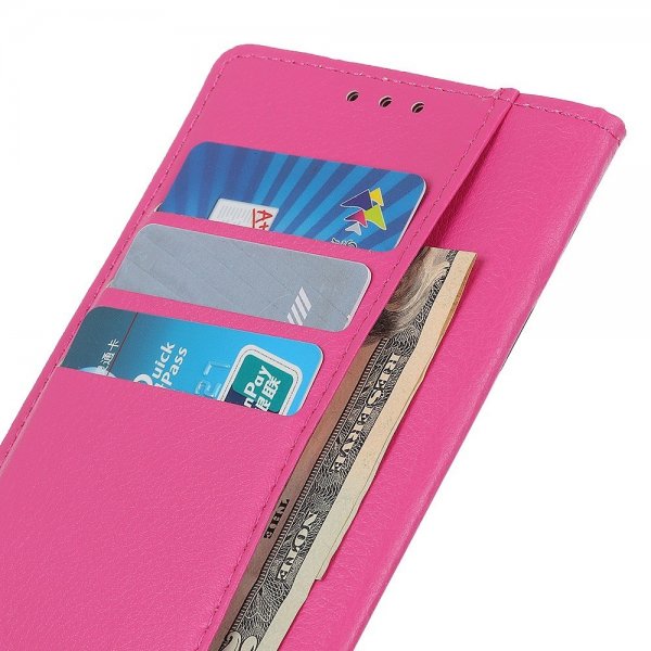 iPhone 14 Pro Cover Litchi Magenta