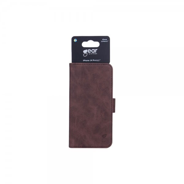 Gear iPhone 14 Pro Cover med Kortlomme Brun