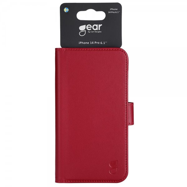 Gear iPhone 14 Pro Etui med Kortlomme Rød