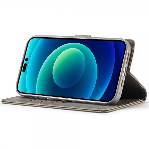 Lc.Imeeke iPhone 14 Pro Cover med Kortlomme og Standfunktion Grå