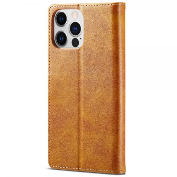 Lc.Imeeke iPhone 14 Pro Cover med Kortlomme Stativfunktion Lysebrun