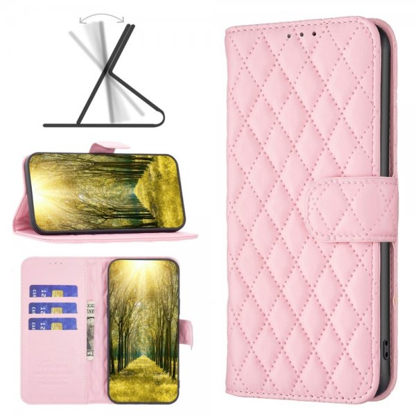 iPhone 14 Pro Cover Diamantmønster Rosa