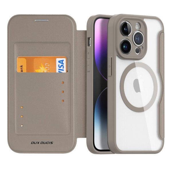 Dux Ducis iPhone 14 Pro Cover Skin X Pro Series MagSafe Khaki