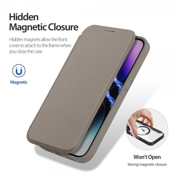 Dux Ducis iPhone 14 Pro Cover Skin X Pro Series MagSafe Khaki