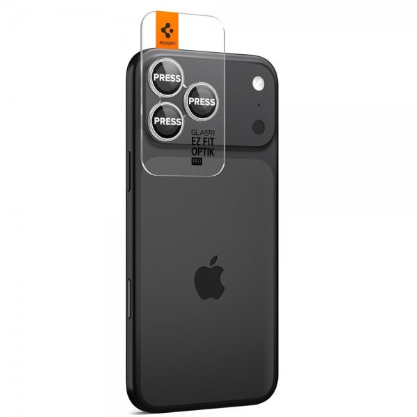 Spigen iPhone 14/15/16/17 Pro & Pro Max Kameralinsebeskytter GLAS.tR EZ Fit Optik Pro 2-pak Sølv