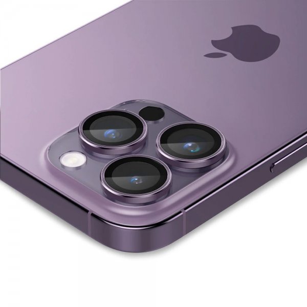 Spigen iPhone 14 Pro/iPhone 14 Pro Max Kamerabeskytter GLAS.tR EZ Fit Optik Pro Deep Purple 2-pak