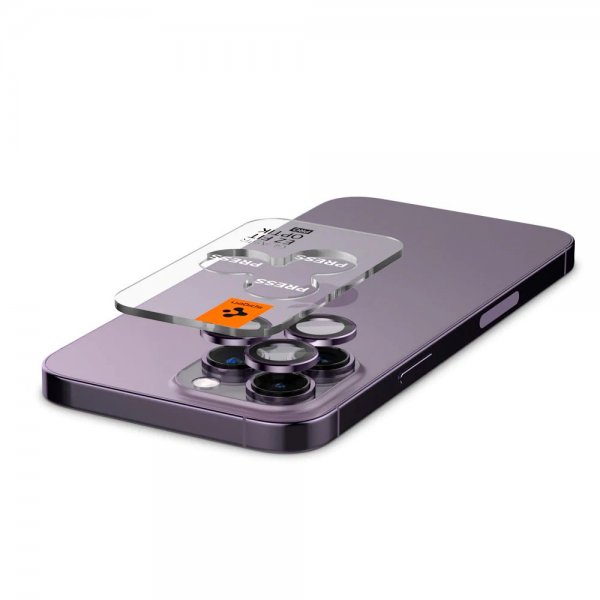Spigen iPhone 14 Pro/iPhone 14 Pro Max Kamerabeskytter GLAS.tR EZ Fit Optik Pro Deep Purple 2-pak