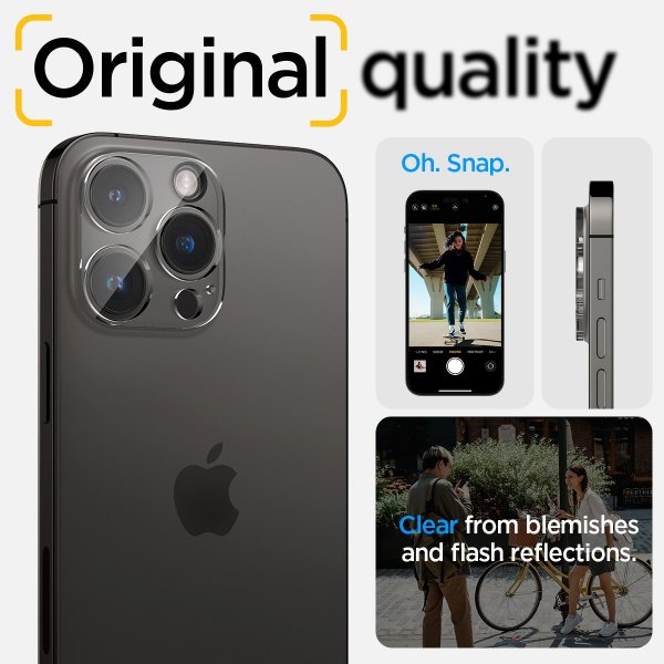 Spigen iPhone 14 Pro/14 Pro Max/15 Pro/15 Pro Max/16 Pro/16 Pro Max Kamerabeskytter Glas.tR Optik 2-pak Crystal Clear