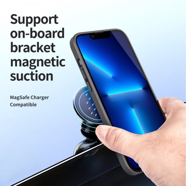 iPhone 14 Pro Max Cover Ægte Læder MagSafe Blå
