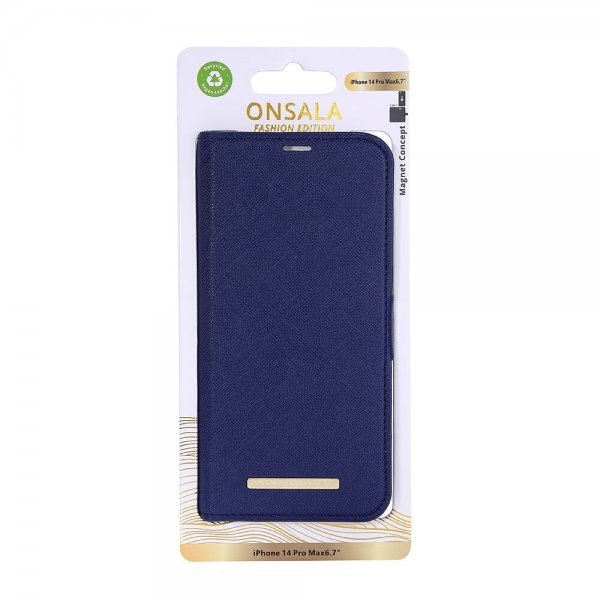 Onsala iPhone 14 Pro Max Cover Fashion Edition Aftageligt Cover Navy Blue