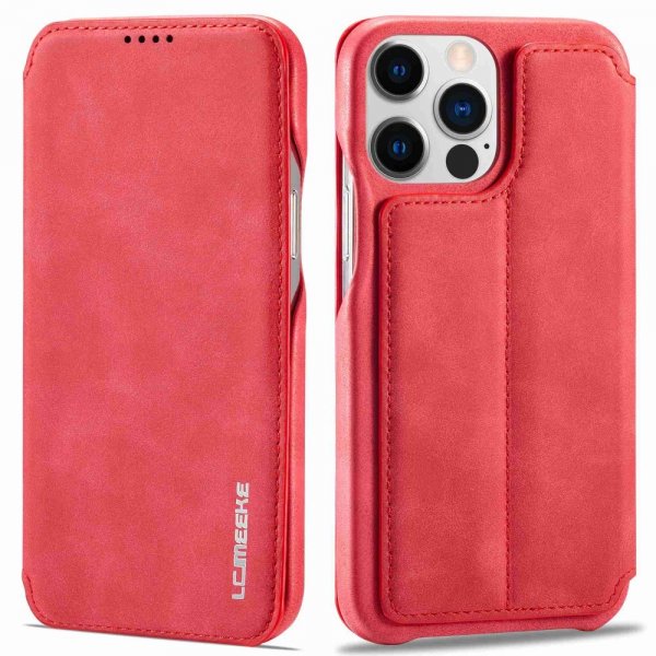 Lc.Imeeke iPhone 14 Pro Max Cover Flip Rød
