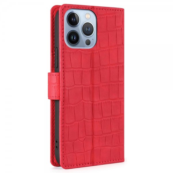 iPhone 14 Pro Max Cover Krokodillemønster Rød