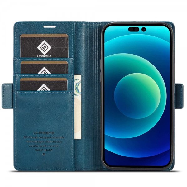 Lc.Imeeke iPhone 14 Pro Max Cover med Kortplads Blå