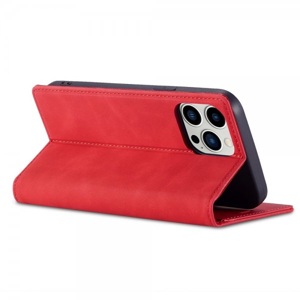 Lc.Imeeke iPhone 14 Pro Max Cover med Kortlomme Flip Rød