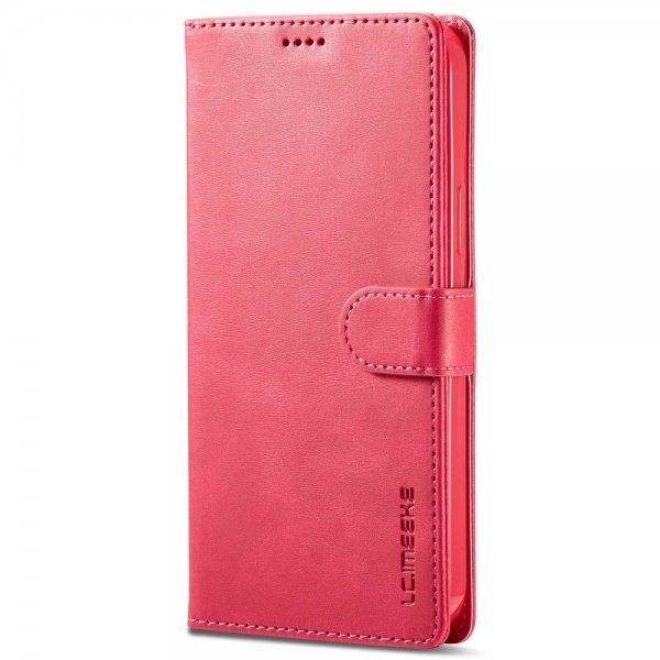 Lc.Imeeke iPhone 14 Pro Max Cover med Kortlomme og Standfunktion Magenta