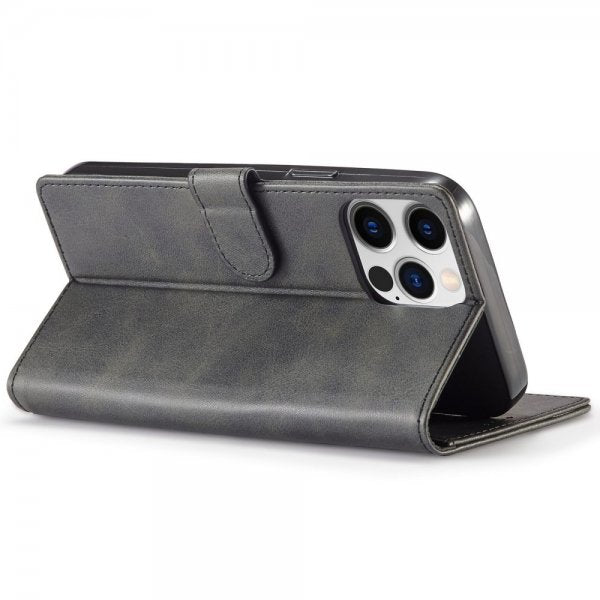 Lc.Imeeke iPhone 14 Pro Max Cover med Kortfag Stativfunktion Sort