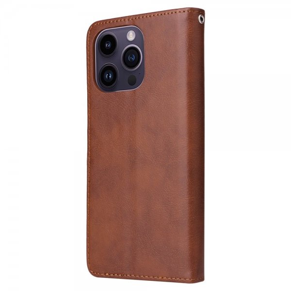 iPhone 14 Pro Max Cover med Aftageligt Cover KT Leather Series-3 Brun