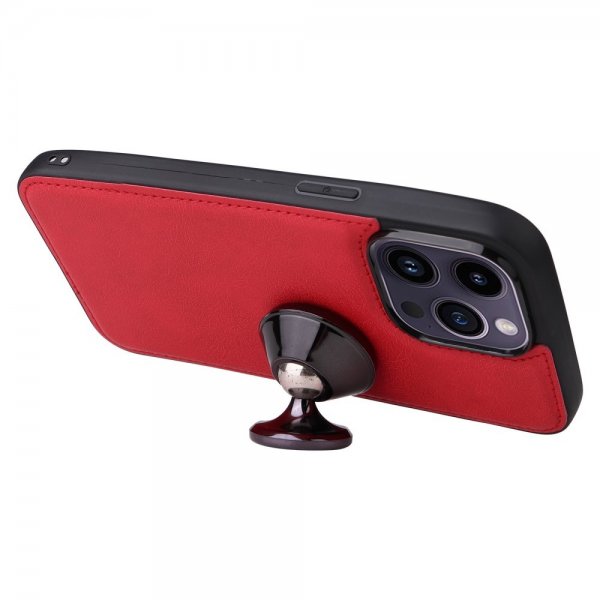 iPhone 14 Pro Max Cover med Aftageligt Cover KT Leather Series-3 Rød