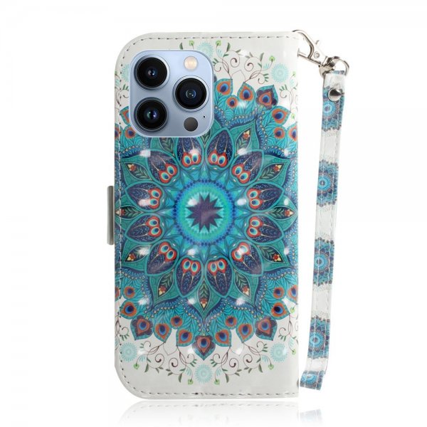 iPhone 14 Pro Max Cover Motiv Blå Mandala