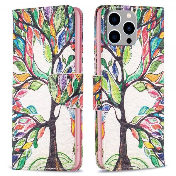 iPhone 14 Pro Max Cover Motiv Farverigt Træ