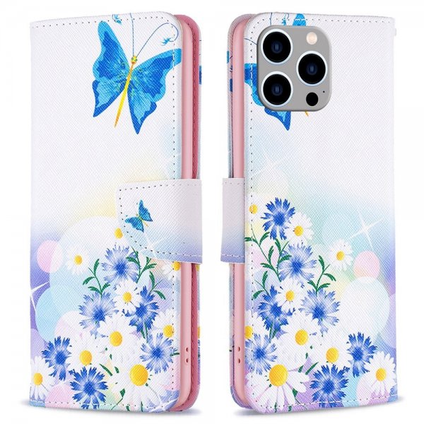 iPhone 14 Pro Max Cover Motiv Sommerfugle og Blomster