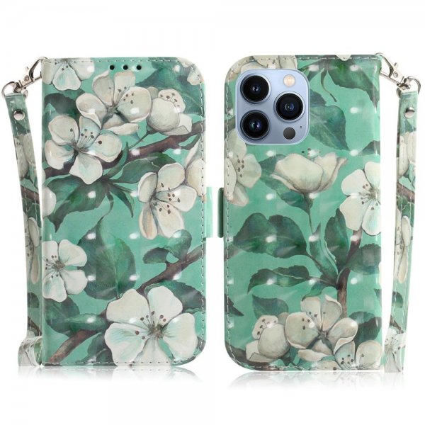 iPhone 14 Pro Max Cover Motiv Hvide Blomster