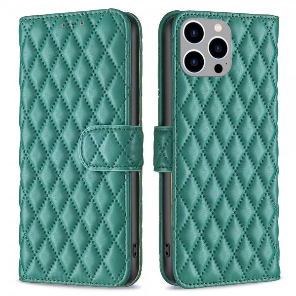 iPhone 14 Pro Max Cover Rombemønster Grøn