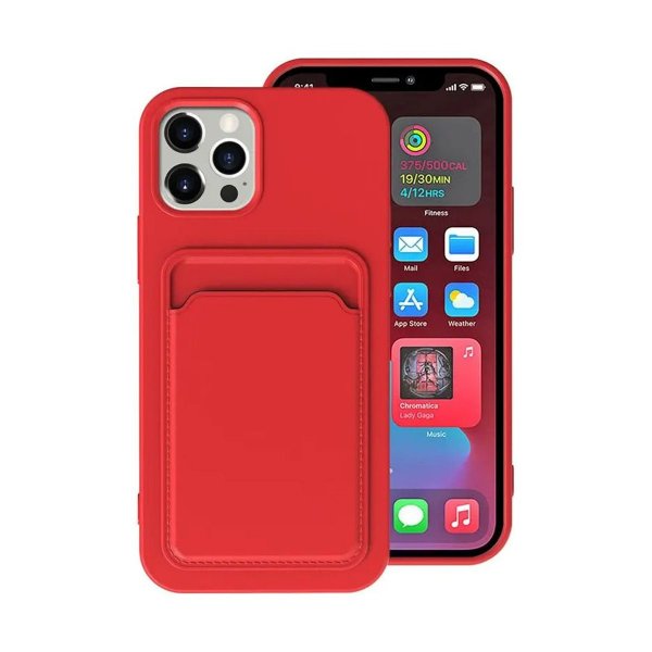 iPhone 14 Pro Max Cover Kortholder Rød