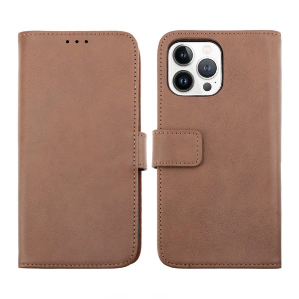 Rvelon iPhone 14 Pro Max Etui Ægte Læder Brun