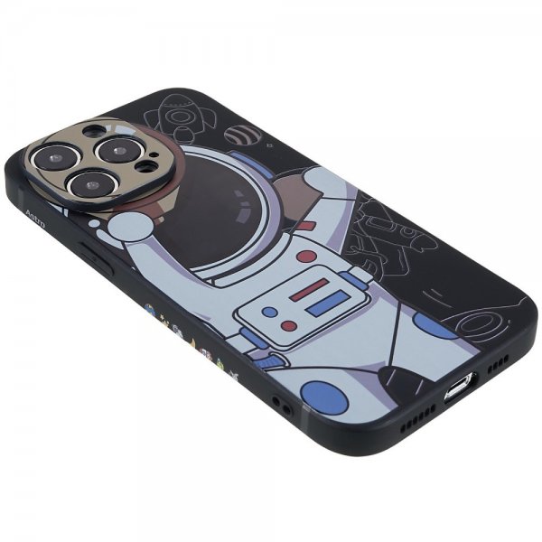 iPhone 14 Pro Max Cover Astronaut Sort Grå