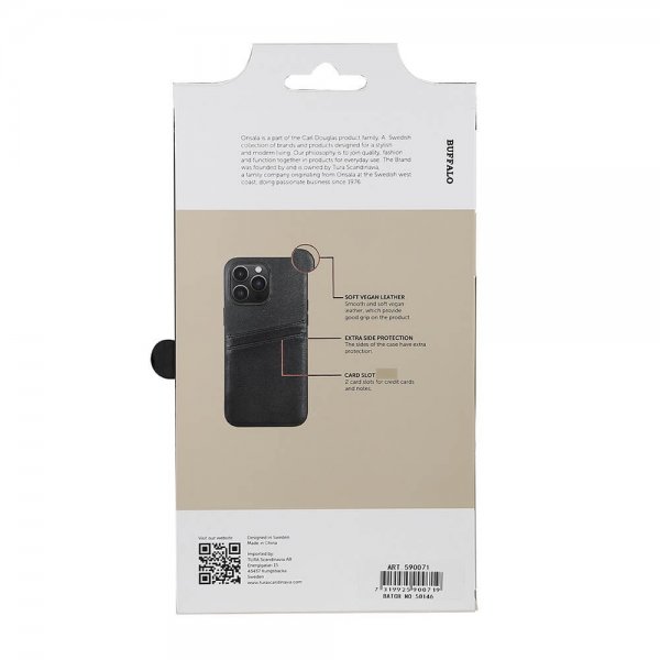 Buffalo iPhone 14 Pro Max Cover Bagside med Kortlommer Sort