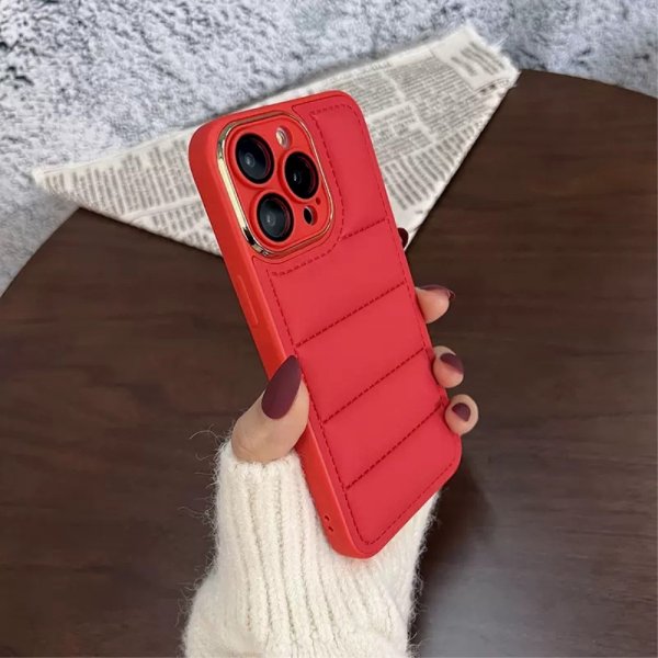 iPhone 14 Pro Max Cover Dunjakke Design Rød