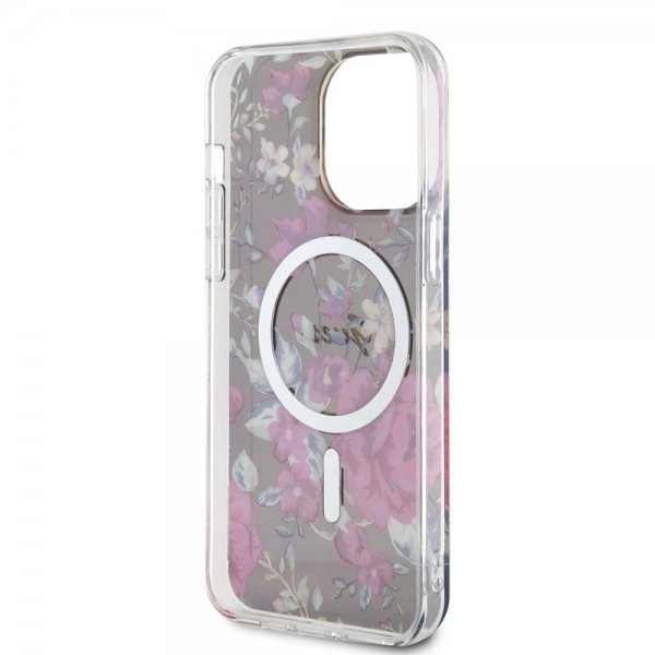 Guess iPhone 14 Pro Max Cover Blomst MagSafe Kaki