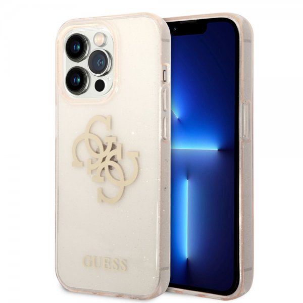 Guess iPhone 14 Pro Max Cover Fuld Glitter Guld