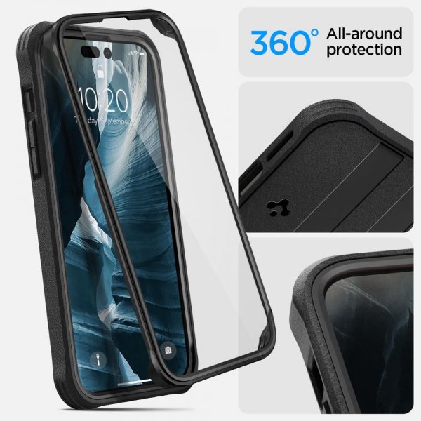 Spigen iPhone 14 Pro Max Cover Geo Armor 360 MagFit Sort